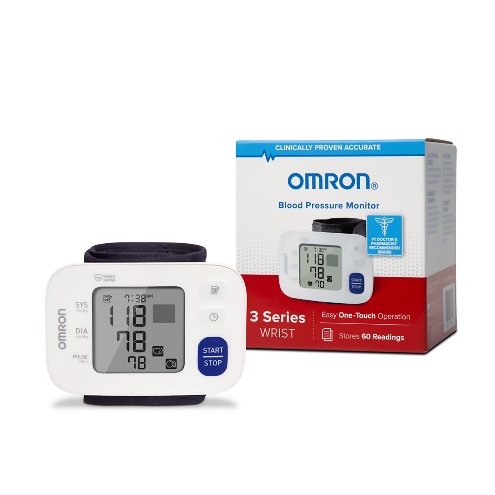 Monitor Digital Wrist Blood Pressure Monitor Omron®3 Series™ 1-Tube Automatic Large Cuff (1/EA 10/CS) by Omron Healthcare, Inc.  ID BP6100